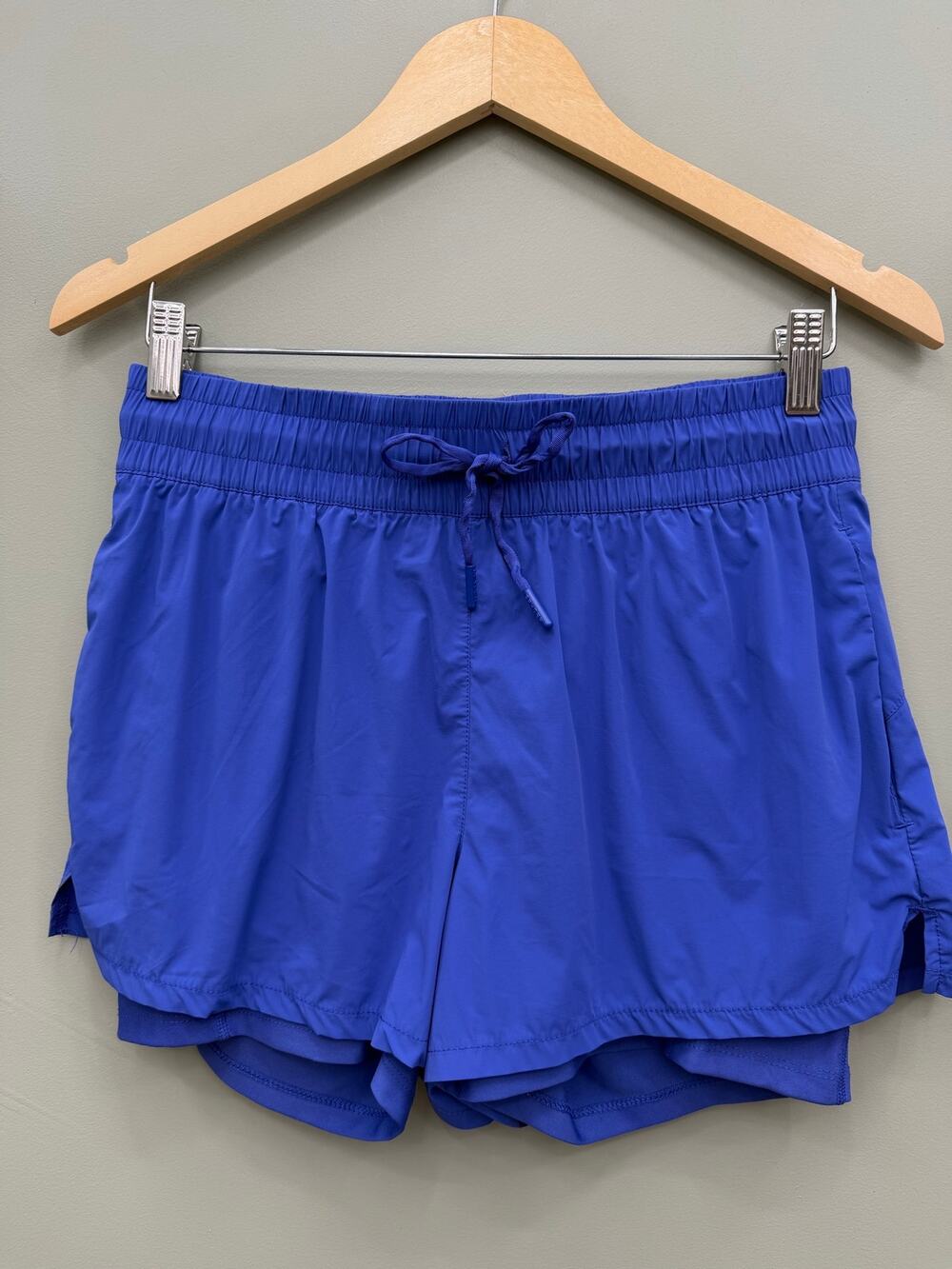 Spyder Active Running Shorts Womens Small Blue 2 in 1 Lined Athletic Gym